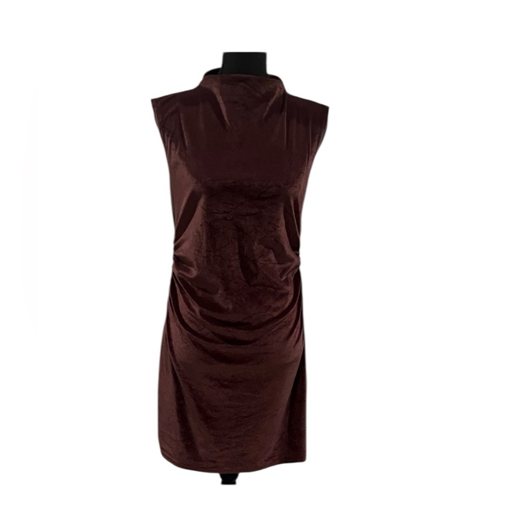 A New Day Brown Ruching Midi Dress size Medium
